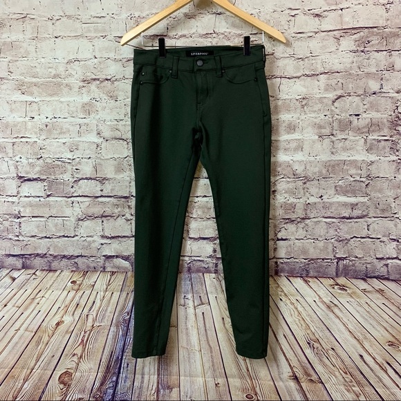 Liverpool Army Green Skinny Leggings - Picture 1 of 12